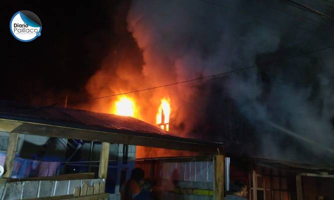 Cinco personas damnificadas dejó incendio que afectó a casas pareadas en barrio norte de Paillaco