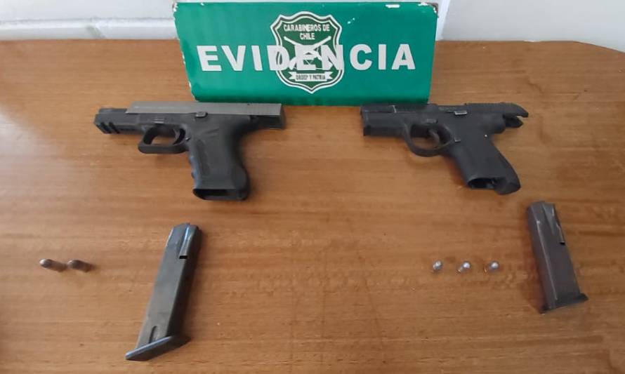 Gracias a denuncia de vecinos detienen a sujeto con dos armas en sector Pablo Neruda de Valdivia