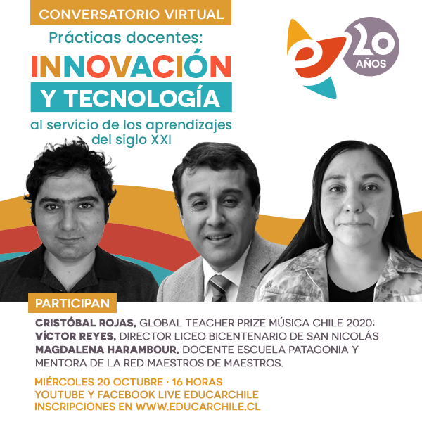 Educarchile celebra sus 20 años aportando a la innovación educativa visibilizando la labor docente en conversatorio virtual 